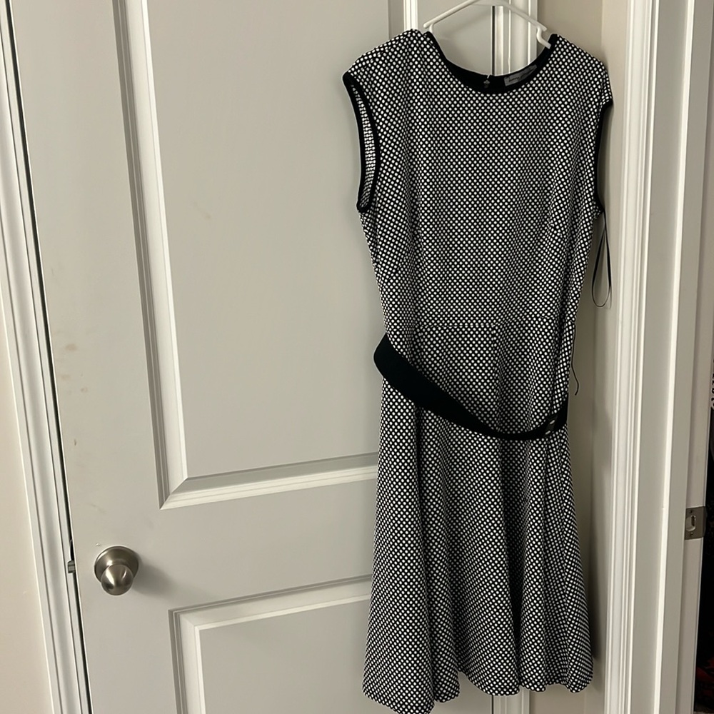 Black and white polkadot dress